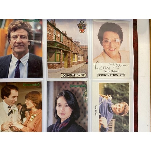 46 - Postcard and photo album of the stars of Coronation St, Emmerdale and Eastenders.