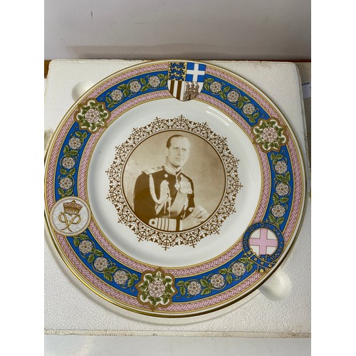 339 - Selection of 2 x Caverswall Commemorative limited edition plates, the 60th birthday of Prince Philip... 