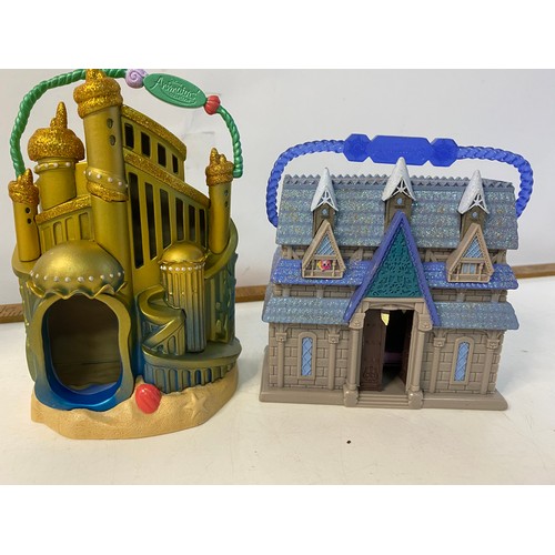 346 - 2 x Disney Collection 'Little Mermaid' micro playset and 2 x 'Frozen' castle with some figures