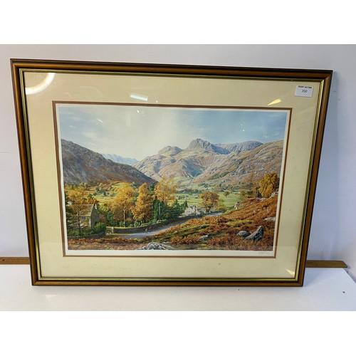 350 - Framed signed print by Keith Mellor of Great Langdale measuring 69 x 53 cms