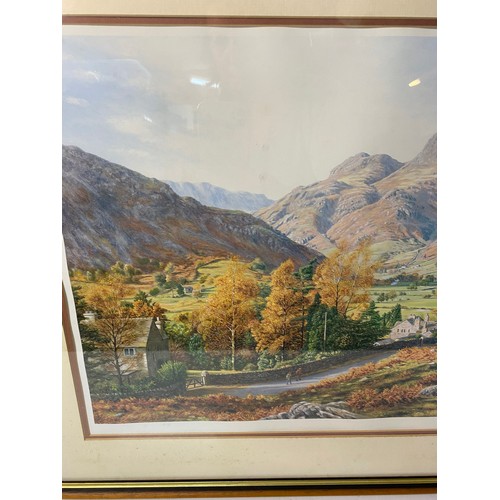 350 - Framed signed print by Keith Mellor of Great Langdale measuring 69 x 53 cms