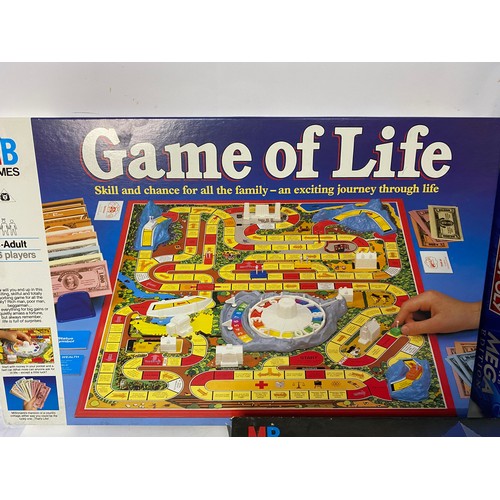 501 - Selection of 3 x board games, MB Games 'Game of Life' and 'Hotel' and Hasbro 'Monopoloy The Mega Edi... 