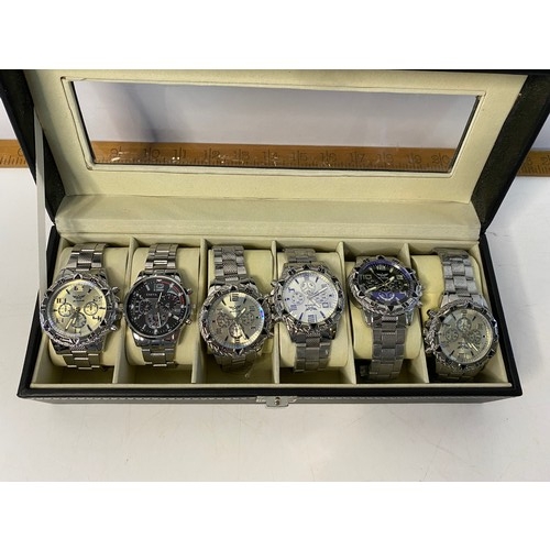 352 - Selection of 6 x Zhowe watches in display case