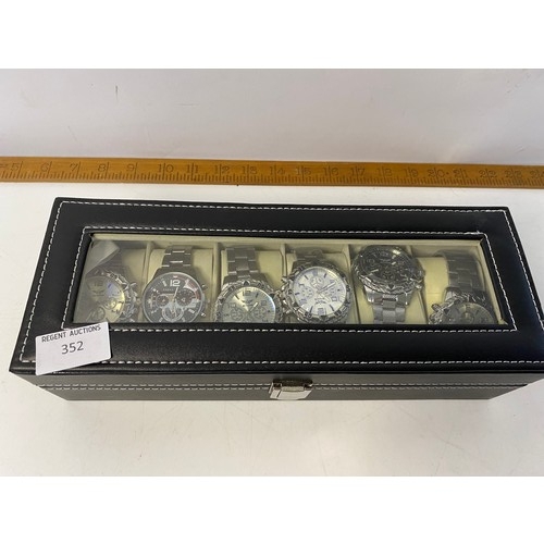 352 - Selection of 6 x Zhowe watches in display case