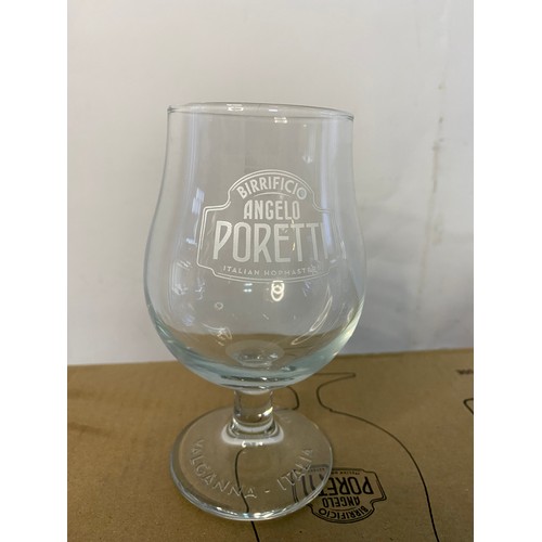 102 - Box of 24 Birrificio Angelo Poretti 2/3 pint glasses.