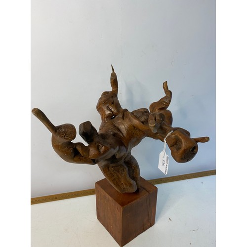 106 - Burl Root sculpture on black base 42cms tall.