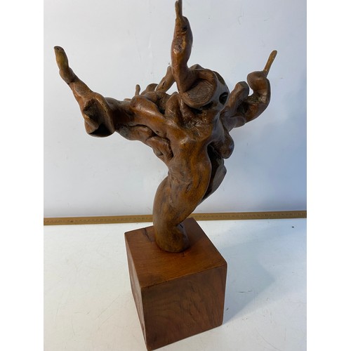 106 - Burl Root sculpture on black base 42cms tall.