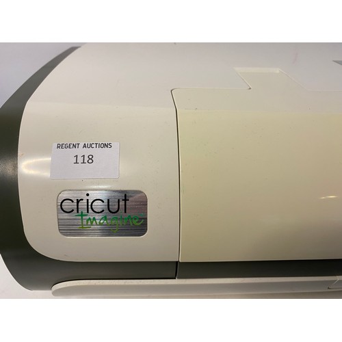 118 - Cricut Imagine CRIM0001 printing and cutting machine plus accessories.  No cutting mat.