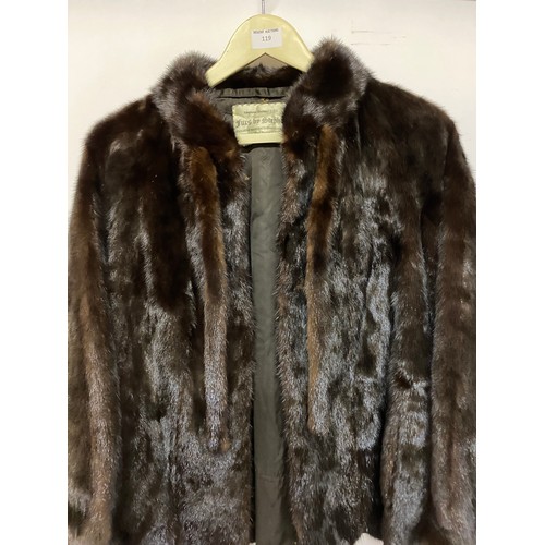 119 - Vintage fur coat and faux fur stole in excellent condition