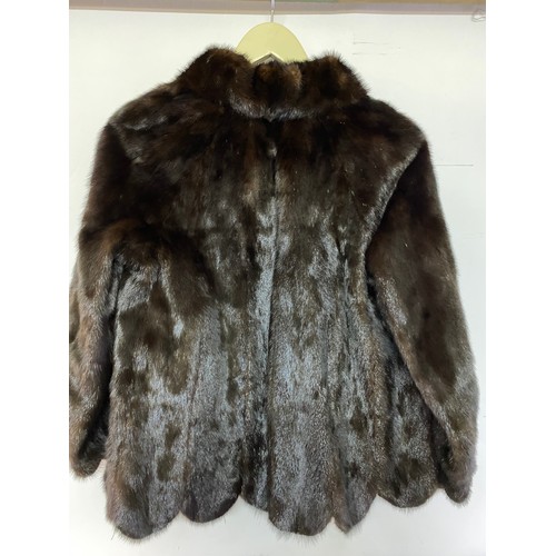 119 - Vintage fur coat and faux fur stole in excellent condition