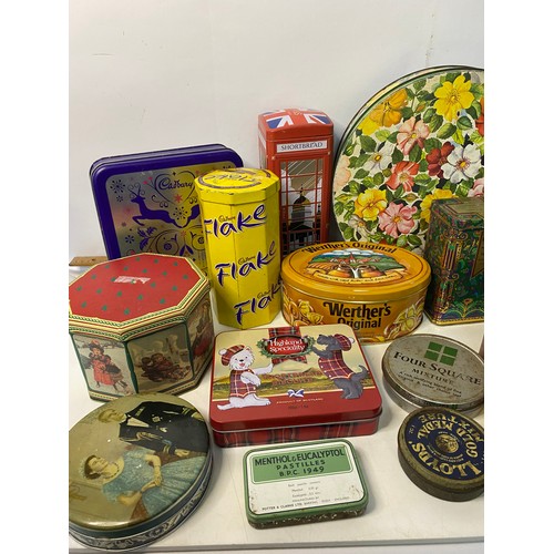 128 - Collection of tins, vintage and modern.