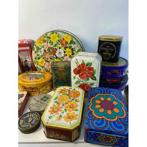 128 - Collection of tins, vintage and modern.