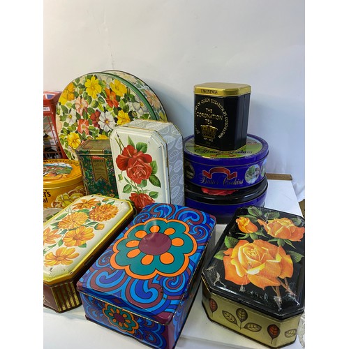 128 - Collection of tins, vintage and modern.