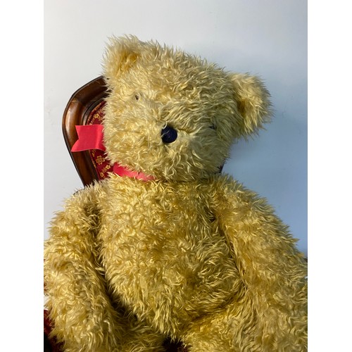 141 - Vintage 1991 TY Rags Bear with armchair. Bear measures 65cms tall