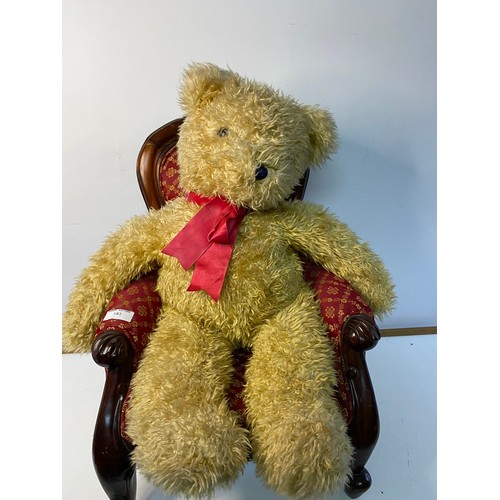 141 - Vintage 1991 TY Rags Bear with armchair. Bear measures 65cms tall