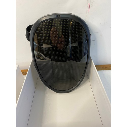 143 - Shining app mask, bluetooth LED face changing full face mask. Boxed in working order.