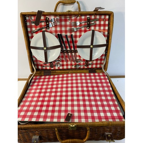 155 - Vintage picnic hamper and contents