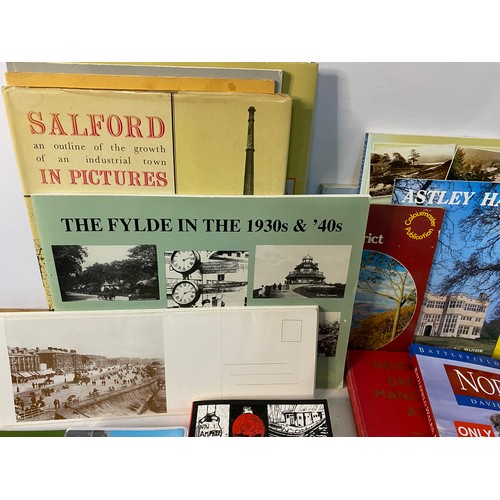 156 - Box of local history books from Lancashire, Cumbria and Manchester.