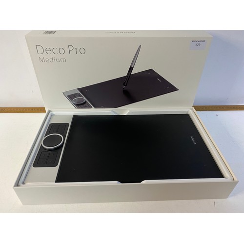 179 - Boxed XP-Pen Deco Pro Medium digitizer graphic tablet.