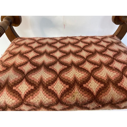 180 - Vintage footstool with Bargello upholstery.