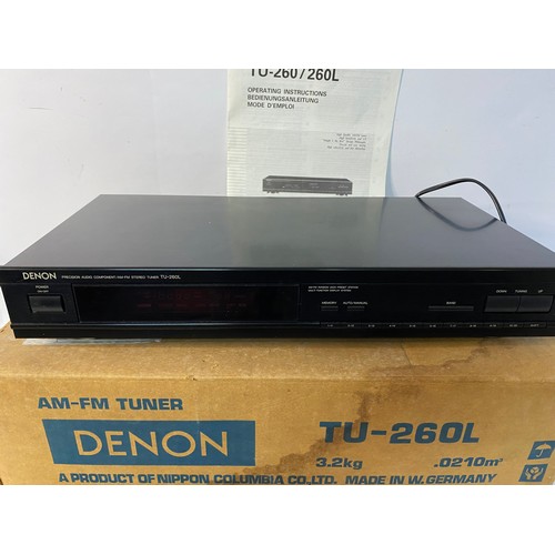 198 - Denon TU-260L AM/FM stereo tuner in box and working.