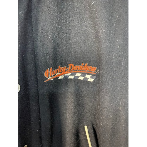 201 - Harley Davidson wool blend Varsity bomber jacket size large.