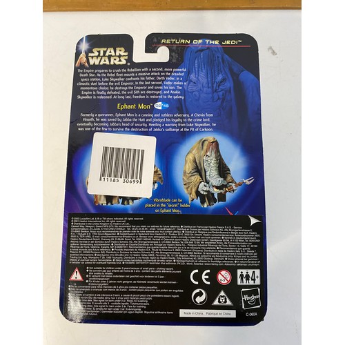 413 - Star Wars saga, The Return of the Jedi Ephant Mon figure in new sealed card condition. Jabba the Hut... 