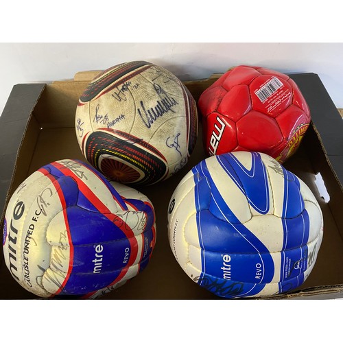 436 - Assortment of 7 x footballs including 3 x signed