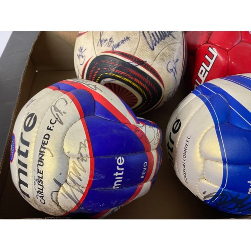 436 - Assortment of 7 x footballs including 3 x signed