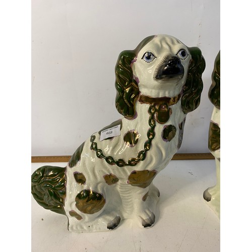 468 - Large pair of ceramic mantle dogs standing 33 cms tall