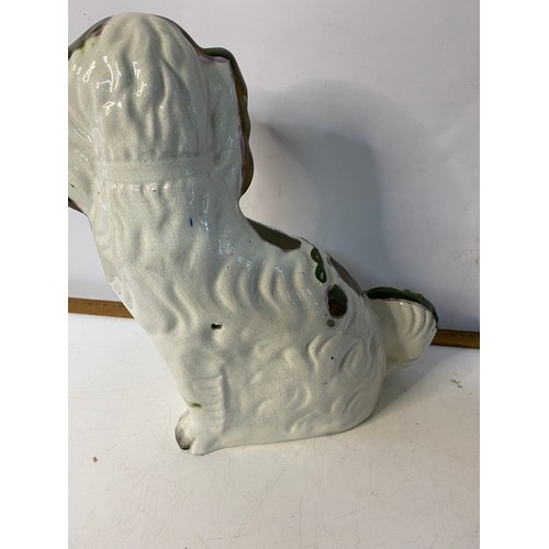 468 - Large pair of ceramic mantle dogs standing 33 cms tall