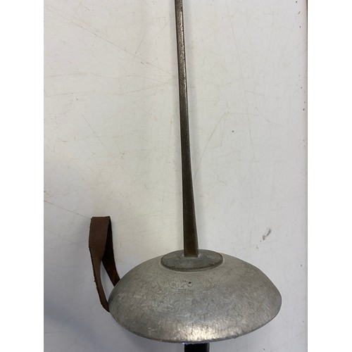 157 - A Leon Paul fencing foil with leather bound handle, blade is 89cms in length.