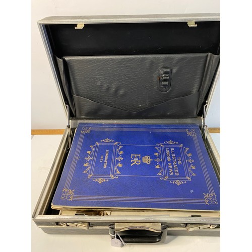 232 - Vintage briefcase containing a number of 