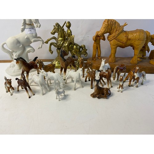 236 - Collection of Horse and similar ornaments from David Cornell, Schleich, Roy Richardson and others.