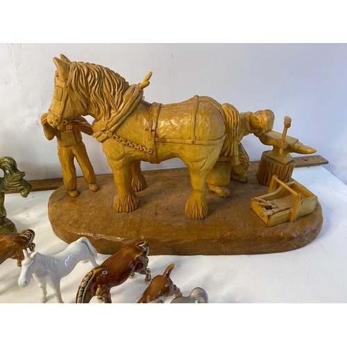 236 - Collection of Horse and similar ornaments from David Cornell, Schleich, Roy Richardson and others.