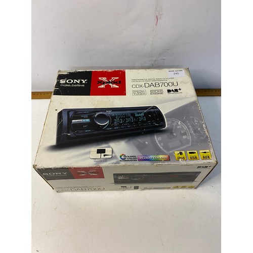 245 - Sony CDX-DAB7000 car stereo in box, not tested.