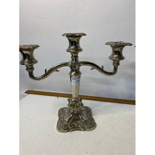 255 - 2 vintage silver plated candelabras