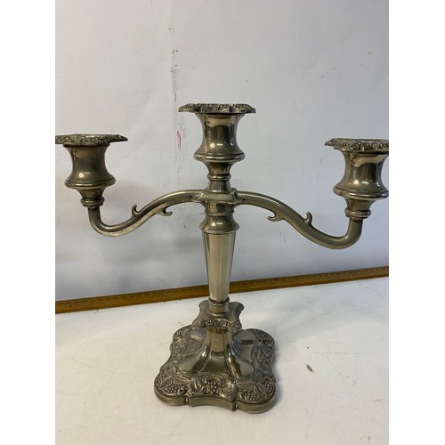 255 - 2 vintage silver plated candelabras