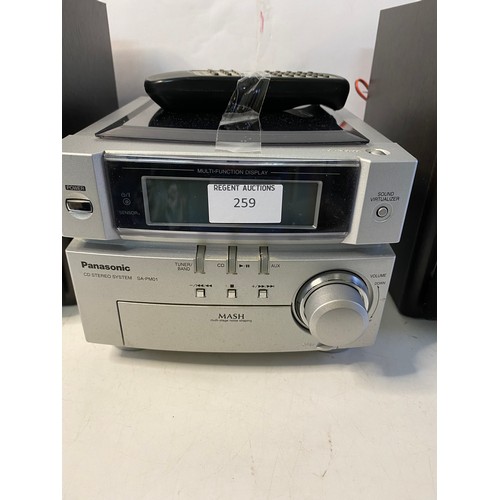 259 - Panasonic SA-PM01 CD micro system, in working order.