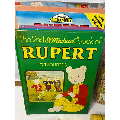 263 - Assortment of vintage Rupert collectables including puzzles, books, toys and letters.