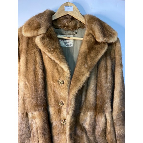 266 - Vintage mid length mink fur coat in excellent condition.