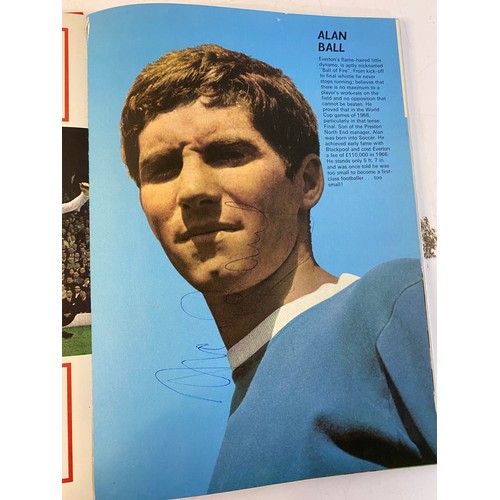 352 - Collection of football memorabilia. 3 x signed football books, signed by Alex Ferguson, Alan Ball, J... 