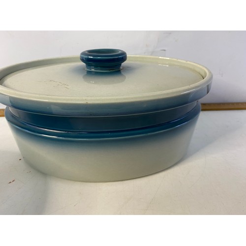 379 - 3 x Wedgwood 'blue Pacific'  casserole dishes