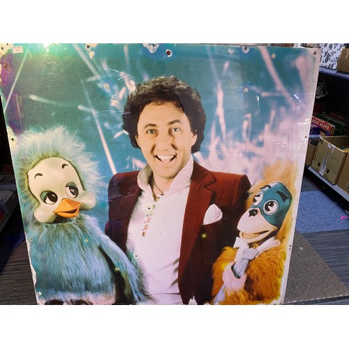 381 - Large picture of Keith Harris, Orville and Cuddles measuring 123 cms square on perspex