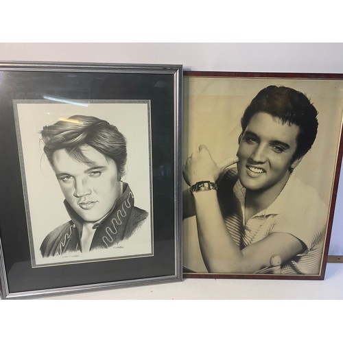 288 - Selection of Elvis memorabilia including framed pictures, mirrors, posters and records.