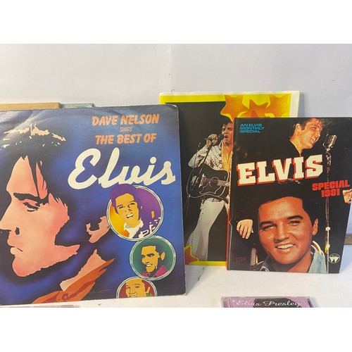 288 - Selection of Elvis memorabilia including framed pictures, mirrors, posters and records.