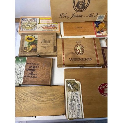 341 - Selection of old wooden cigar boxes