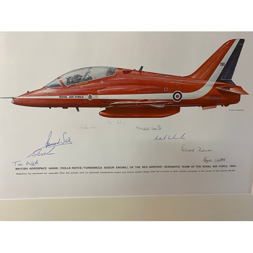 6 - Signed Red Arrows Limited Edition picture and 2 magazines. 67x56cms