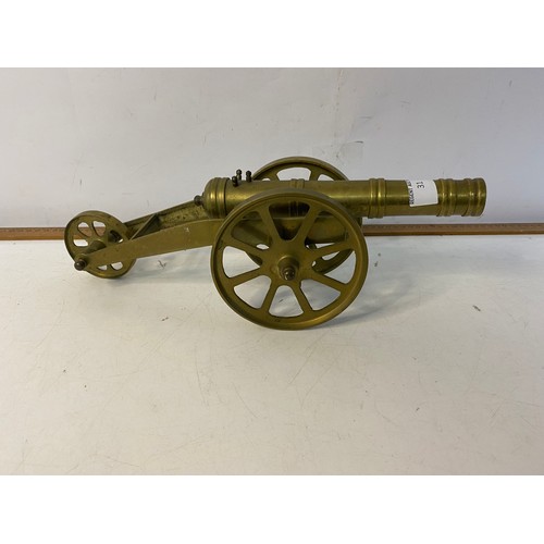 31 - Large heavy brass Cannon 38cms long