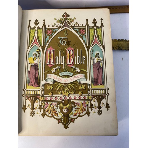 33 - Victorian Bible with large selection of colour plates.